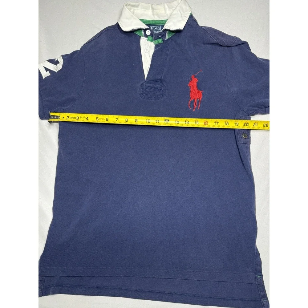 Vintage Polo‎ Ralph Lauren Big Pony Custom Fit Polo Shirt Size Large Preppy